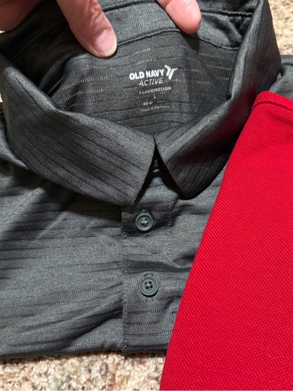 Izod Old Navy Red Polo with Gray Polo Duo Mens Large - Picture 3 of 5